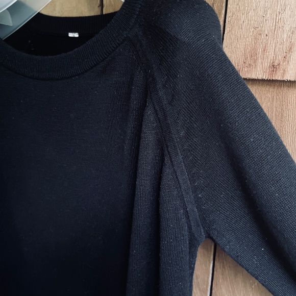 Lululemon Without Tags High Low Raglan Sweater  Wool Blend Knit Black Ptp 23” - Picture 4 of 14